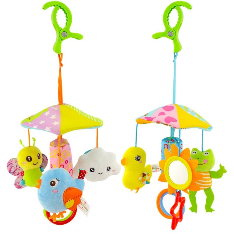 77HD Baby-Spielzeug zur Verbesserung der Intelligenz, Glocke Inneren, Cartoon-förmiges hängendes Baumwollspielzeug