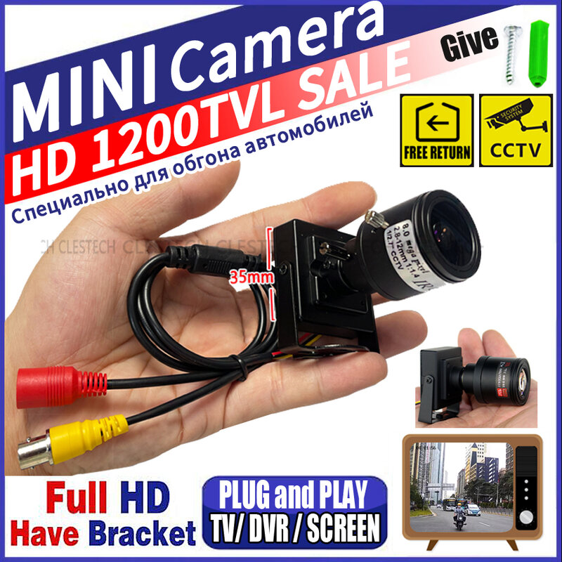 CCTV Mini Camera 2.8mm-12mm 1200TVL HD Zoom Manual Focusing Metal Analog Security Surveillance Vidicon Micro Video For Home/Car