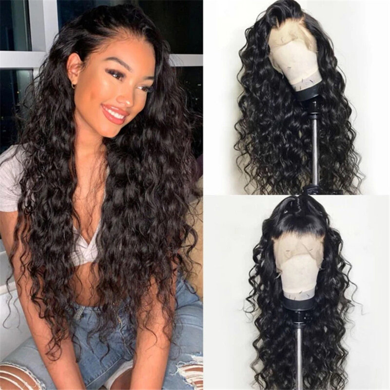 Peluca de pelo largo y rizado para mujer y niña, pelo negro con ondas africanas, cubierta de cabeza completa, extensión de cabello, 68cm