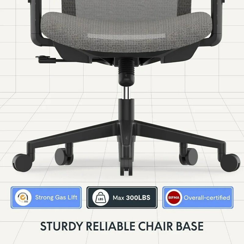 Chaise d'ordinateur ergonomique à dossier haut, chaise de bureau confortable, chaises de bureau à domicile, support lombaire, fonction d'inclinaison