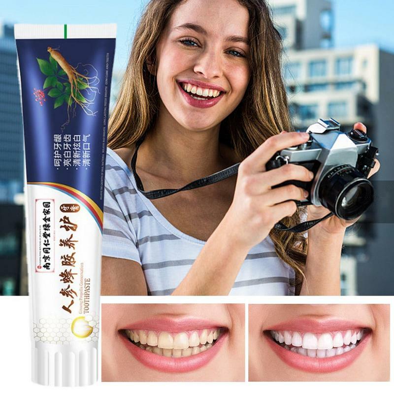 Pasta de dientes suelta para eliminación de manchas de encías, pasta de dientes de propóleo de Ginseng, eliminación de mal aliento, Limpieza Profunda, 100g