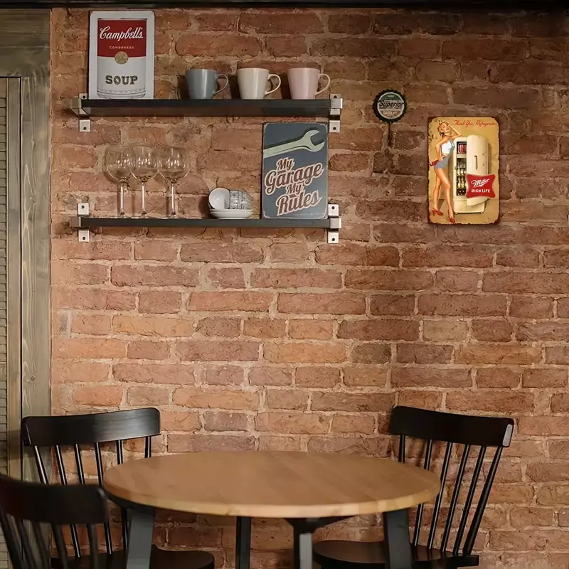 Autêntico Vintage Metal Tin Sign, Miller Beer Pin-Up Girl Art, placa durável, 12x8 polegadas, adiciona charme ao Home Bar Pub K, 1pc