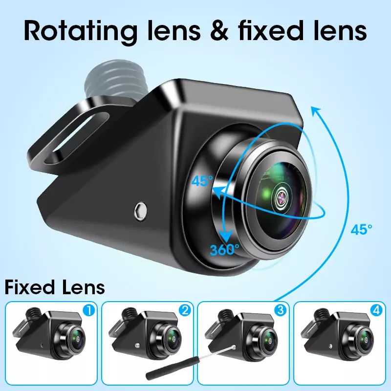 Caméra réglable universelle pour véhicule, vision nocturne Starlight, lentilles fisheye, barrage AHD, 170 °, 1920x1080P, peu clair