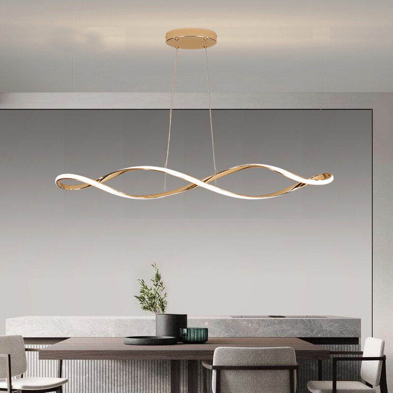 Nowoczesny luksusowy linia artystyczna wiszący żyrandol LED restauracja/Bar kuchnia sypialnia designerskie lampy wiszące dekoracyjny element oświetleniowy w pomieszczeniach