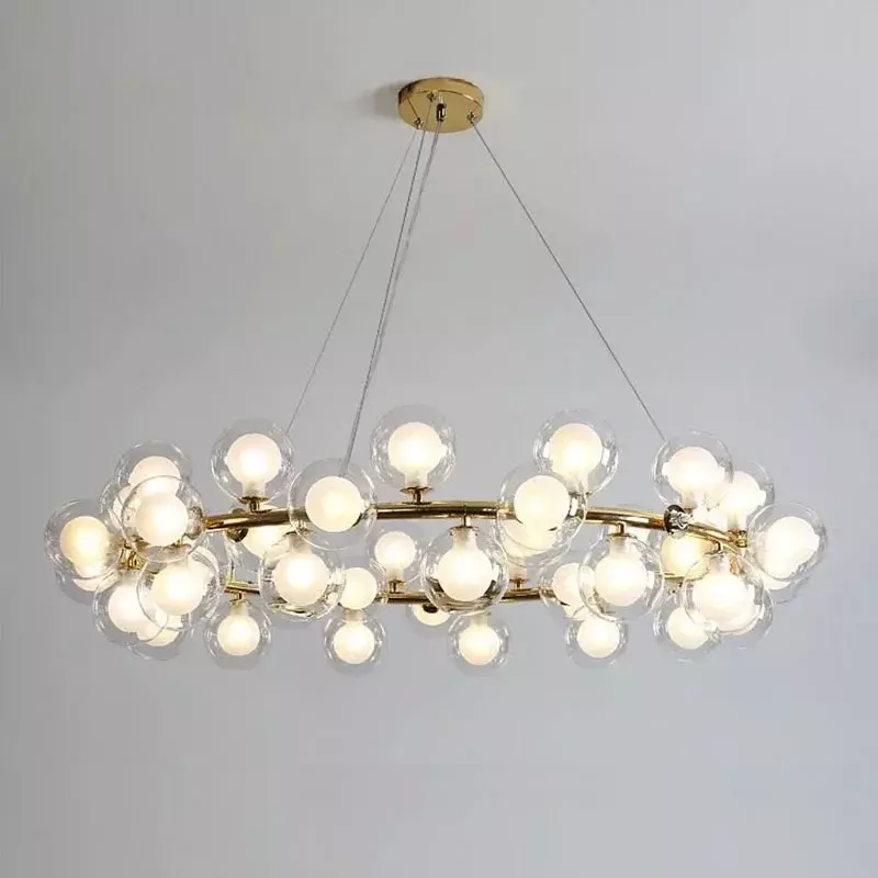 Iluminação LED Bubble Chandelier, Lâmpada pingente para sala de estar e jantar, G4 Luminária, não plástica, 110V-220V, 2023