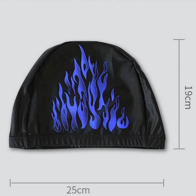 Nylon Flame Style Swimming Cap Swiming Pool Protect Hair Ears Caps 3D Flame Printing Men Swimming Cap Women Adults Bathing Hat