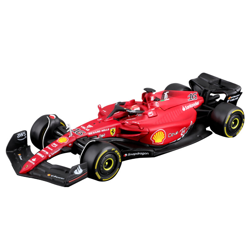 Bburago 1:43 Ferrari 2022 F1-75 Model kendaraan Die Cast mobil balap Formula mainan kotak akrilik