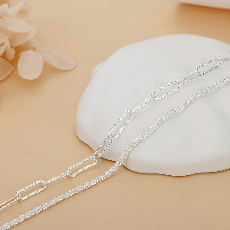 Piękne słodkie luksusowe 925 srebrne bransoletki z łańcuszkiem dla kobiet na przyjęcie biżuteria zaręczynowa ślubne prezenty 20cm piękne