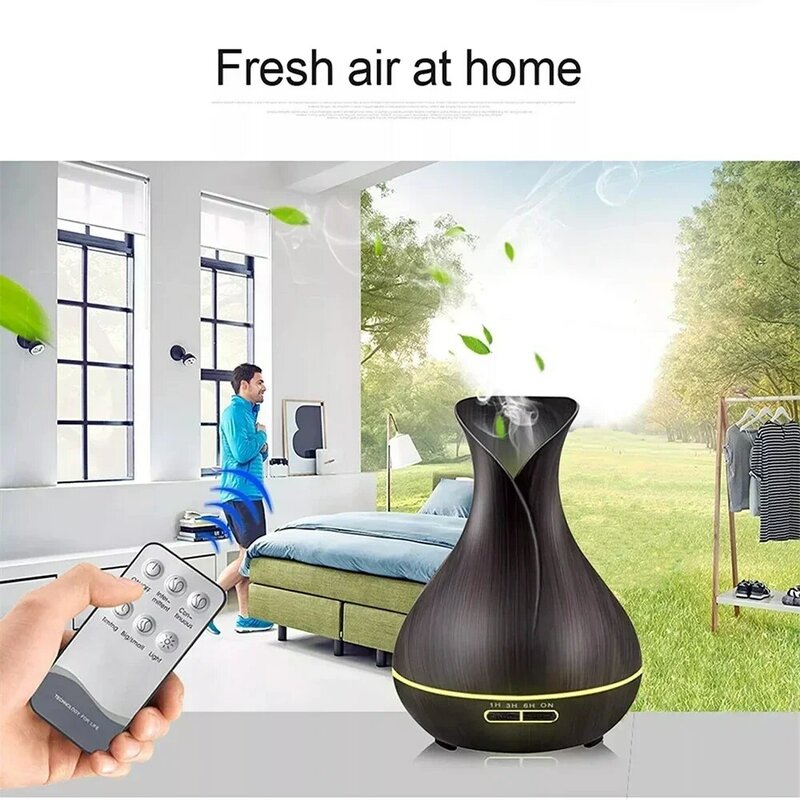 Humidificateur d'air frais aromatique avec télécommande, diffuseur d'huile de bois bleu et blanc, pulvérisateur de brume pour bureau à domicile, 7 documents