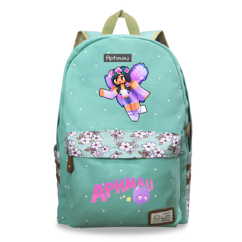 Aphmau-mochila escolar con diseño de gato para chica adolescente, morral de viaje para ordenador portátil, estilo Harajuku