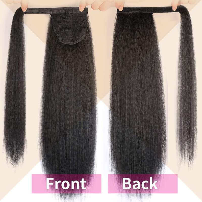 Fluffy Wrapped Ponytail Fireworks Perm Extended Black Women's Magic StickTwisted And Burnt Synthetic 24 inch Ponytail Daily Use