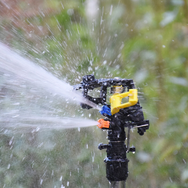 360 graus de rotação jato sprinklers dupla tomada bocais balancim 1/2 "rosca macho jardim agricultura irrigação sprinklers