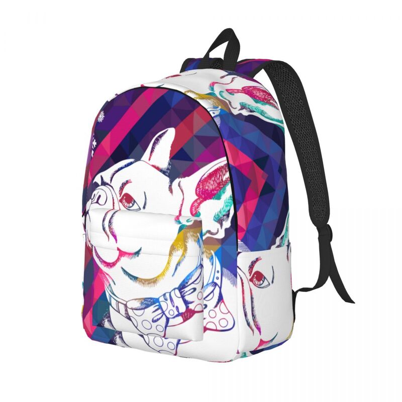 Mochila con ilustración del zodiaco de Bulldog Francés para hombre, mochila para estudiante escolar, mochila para portátil de gran capacidad para mujer