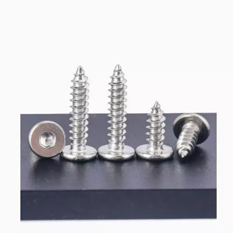 10/100pc M2 M2.3 M2.6 M3 M4 M5 M6 CM 304 Stainless Steel Ultrathin Hex Ultra Thin Low Flat Wafer Head Self Tapping Wood Screw