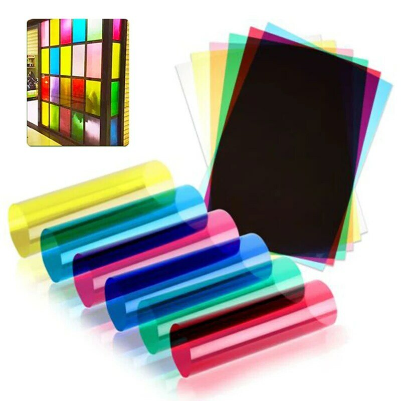 Film transparent en acétate de couleur, transparent, PVC, filtre à lumière, gel, translucide, feuille dure polyvalente, épaisseur 0.3mm