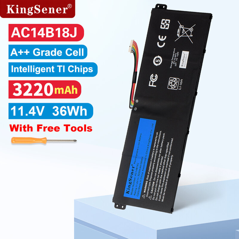 KingSener AC14B18J AC14B13J Baterai Laptop untuk Acer Aspire E3-111 11.4 MS2394 EX2519 N15Q3 N15W4 V
