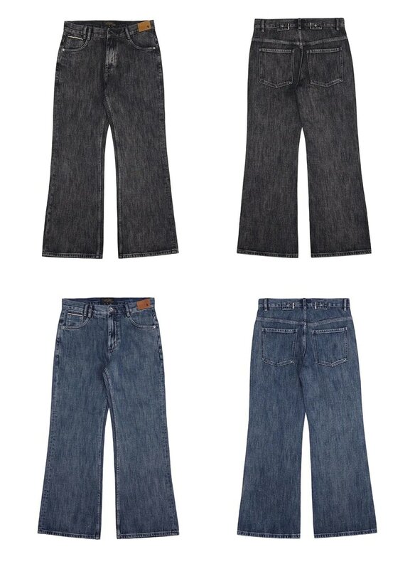 Secondo ordine 1970s Hippie Boot Cut Jeans 13oz cimosa Denim Flare pantaloni a zampa d'elefante