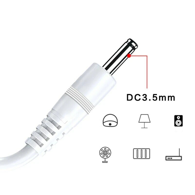 droit PC USB mâle vers pour connecteur baril 3.5mm 1.35mm, câble d'alimentation
