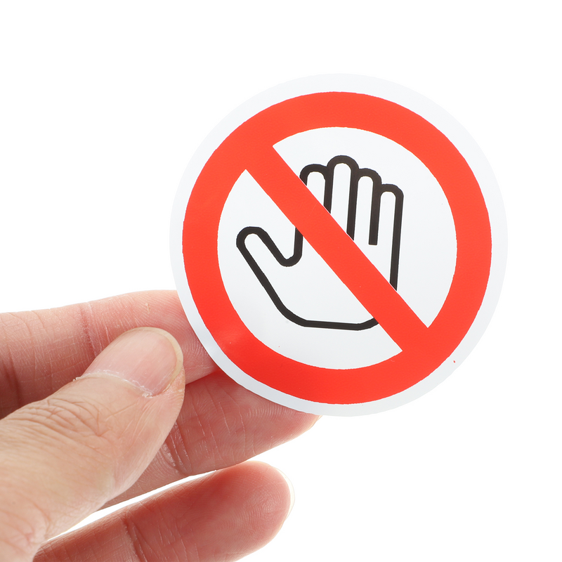 Etiquetas de sinal auto-adesivas, Não toque adesivo, Não use sinais de mão, Decalque sem toque
