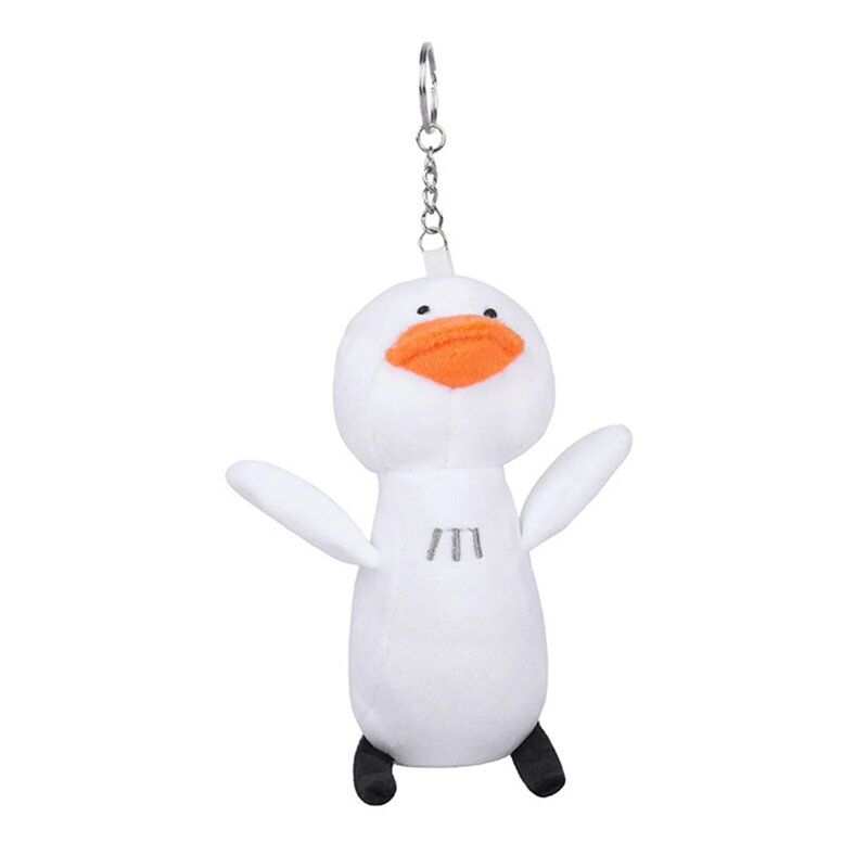 Poupée mignonne et douce en peluche de petit canard blanc suspendu avec sac porte-clés pendentif cadeau