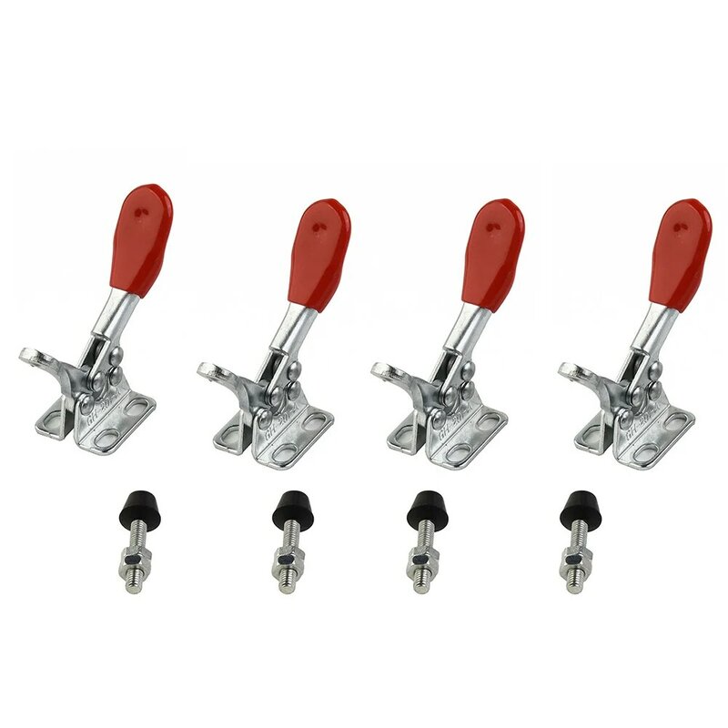 4pcs GH201A Horizontal Toggle Clamp Quick-Release Toggle Clamps Set 27KG Vertical Toggle Clamp Hand Clip Tool Heavy Duty Tool