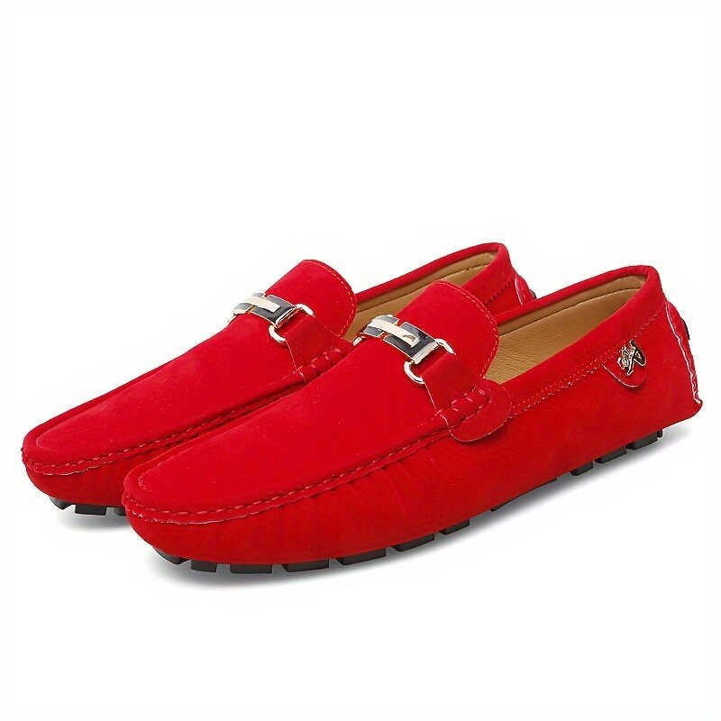 Women's Metal Decor Slip On Loafers, Comfortable Soft Sole Anti-skid Solid Color Shoes, Casual Driving Shoes shoes for men