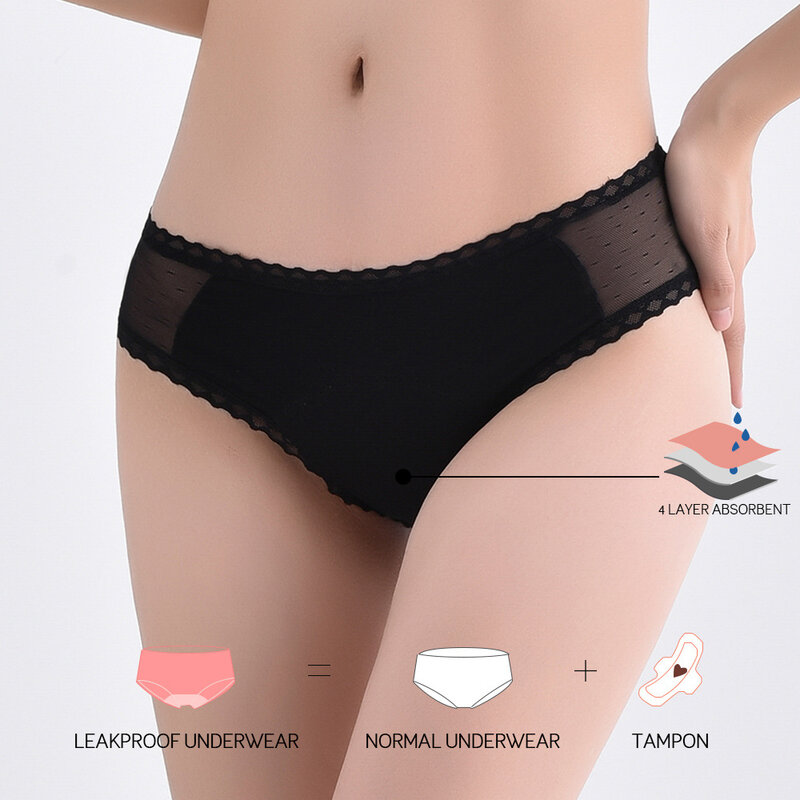 New Design Physiological Pants Women  High Waist Lace Leakproof Thickened Sanitary Pants For Menstrual Period Underpants