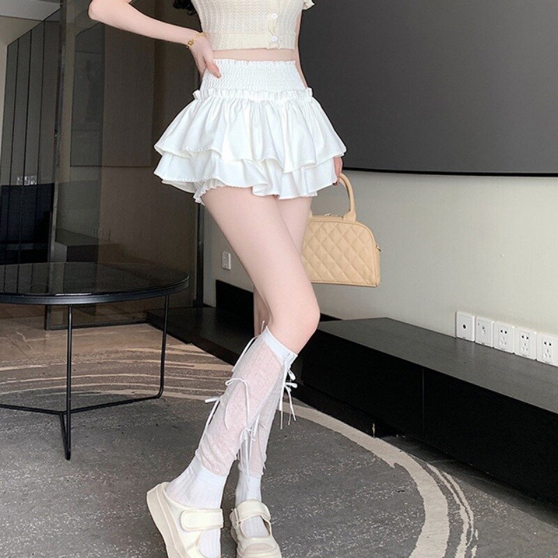 Mini Skirts Women Dreamy Y2k Streetwear Hotsweet Dollette style Casual All-match Elastic Waist Summer Princess Daily New Chic