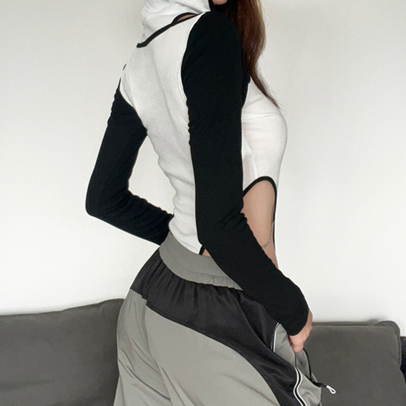جوث تيشوير Y2k ملابس نسائية مثيرة ملابس نسائية مثيرة تصميم قوطي بمشبك أسود ملابس بأشكال مختلفة ملابس شارع مطبوعة