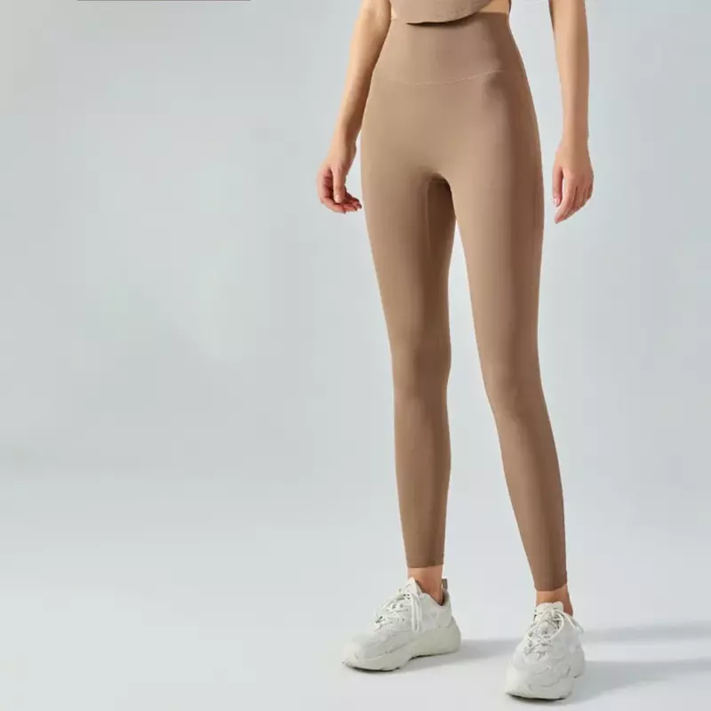 LO Naked celana Yoga wanita, pakaian Yoga ketat pinggul angkat pinggul tinggi, celana Fitness pinggul persik