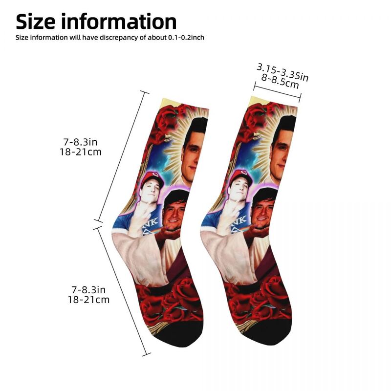 Autumn Winter Harajuku Women Men Retro Saint Josh Hutcherson Socks Movie TV Actor Non-slip Middle Tube Socks