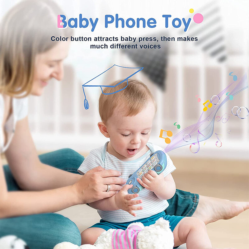 Telefone do bebê brinquedo telefone música som máquina para crianças infantil cedo educacional brinquedos do telefone móvel presente telefone do bebê
