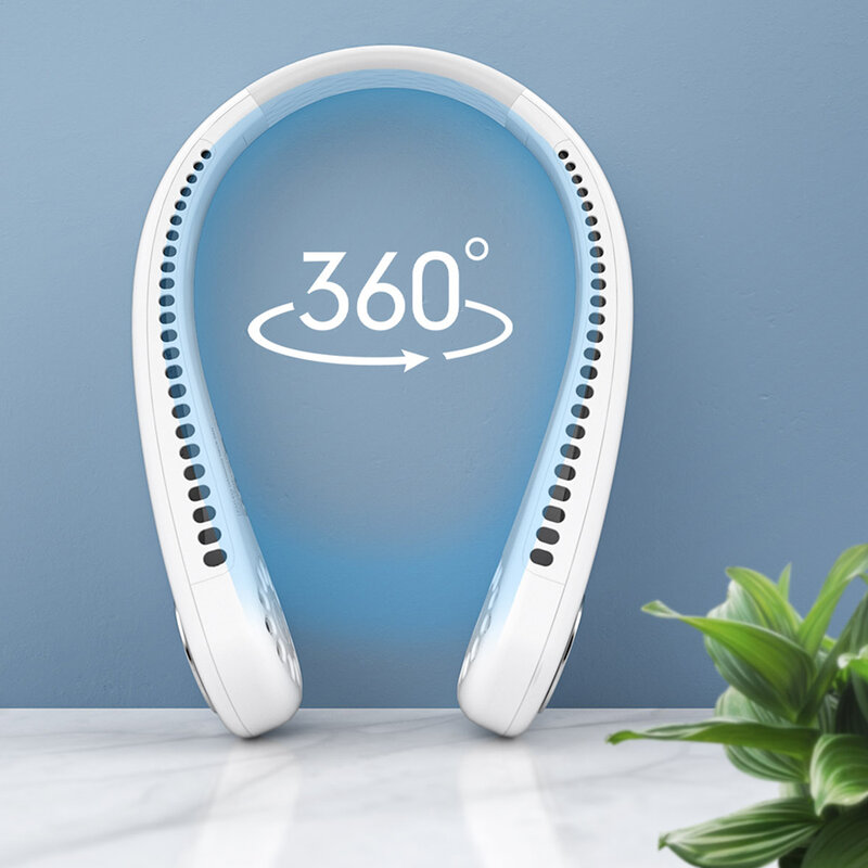 IATOP-Ventilateur de cou portable, aste par USB, sans lame, silencieux, pour les voyages et le sport
