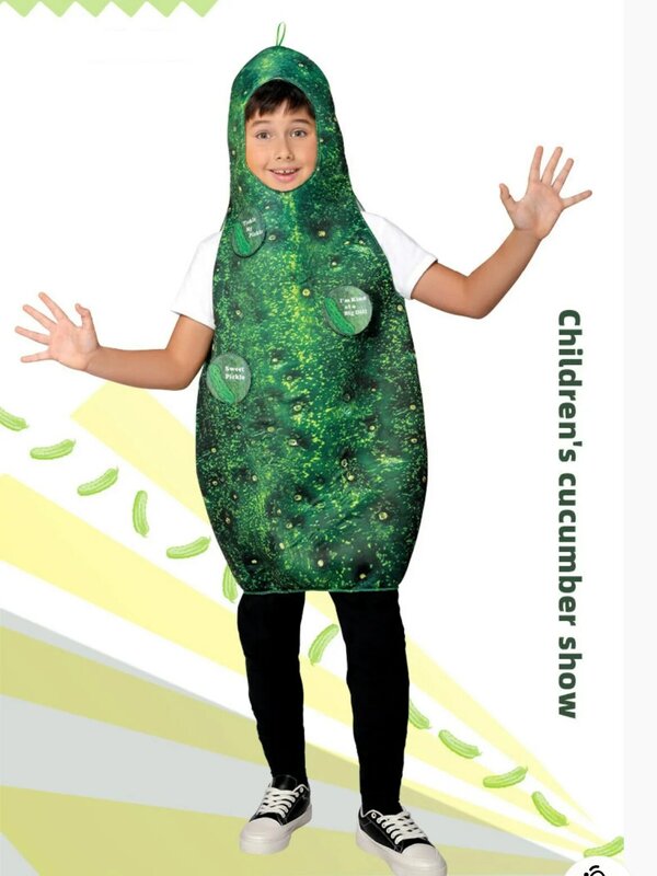 Funny Cosplay Cucumber Costume For Adult And Children Fruit Party Clothing Cosplay Party Hallow