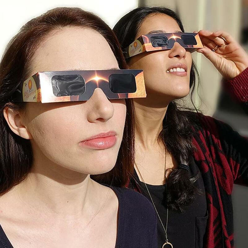 2023/10/14 Annular Solar Eclipse Observation Glasses 1Pcs Random Color Paper Full Frame Total Solar Eclipse Glasses Eyeglasses