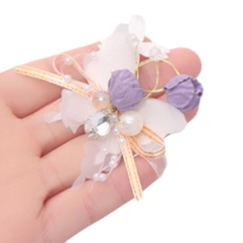 Wedding Wrist Corsage Bracelet Handmade Artificial Bride Wrist Flower Bracelet for s Wedding Festival