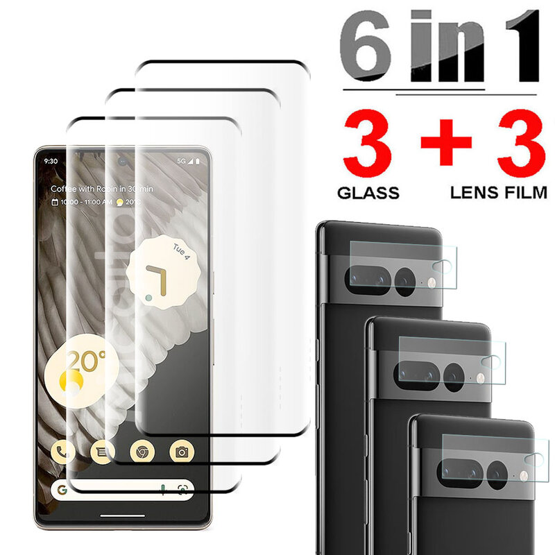 3D Gehärtetem Glas Für Google Pixel 7 Pro 6 Pro Pixel 6A Screen Protector Kamera Objektiv Film Für Pixel 7 pro Glas Volle Abdeckung