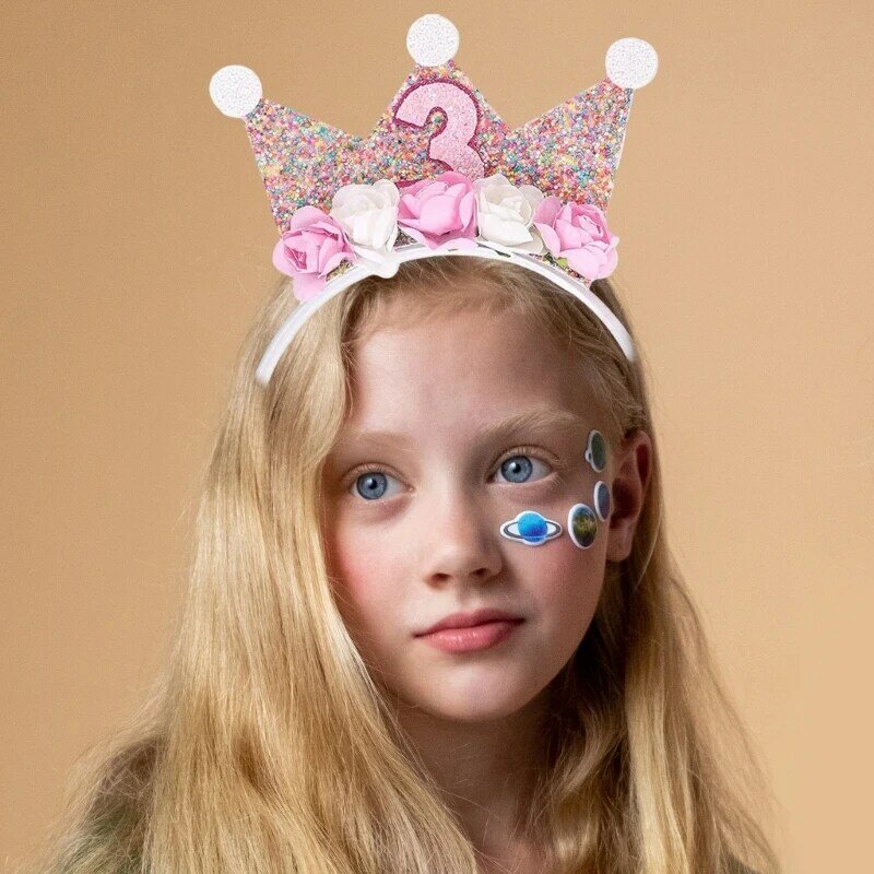 Детские повязки для волос Корона День рождения Фотобудка Реквизит Сверкающая Корона