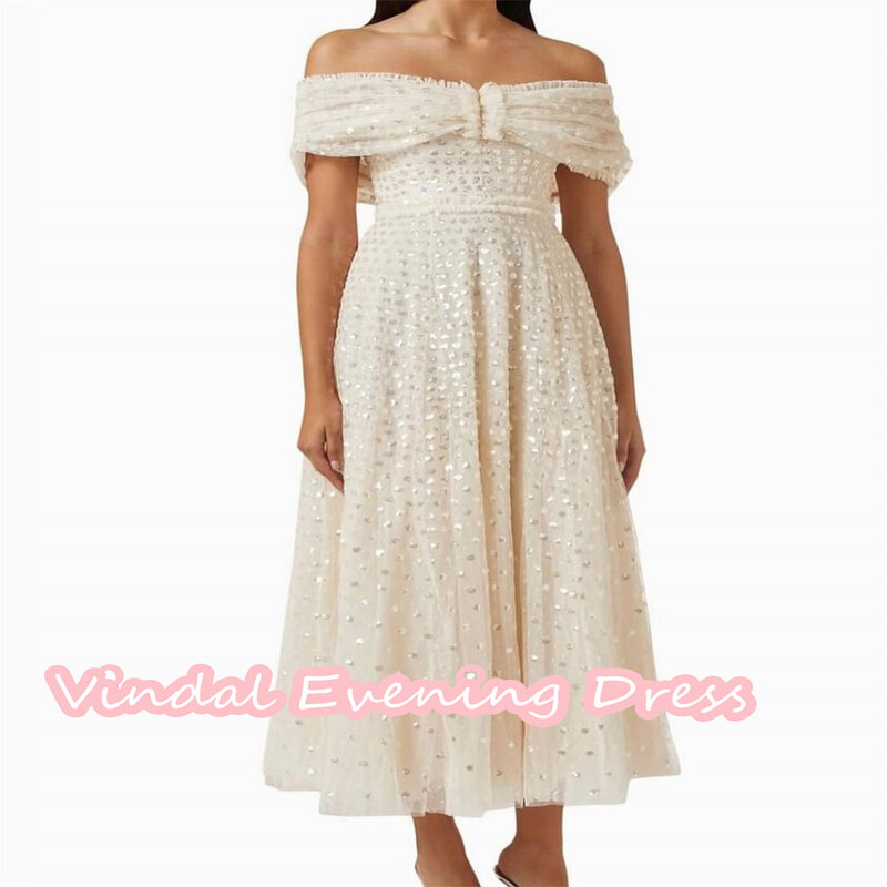 Женское вечернее платье на молнии Vindal, элегантное кружевное платье с открытыми плечами и вырезом на спине, с оборками