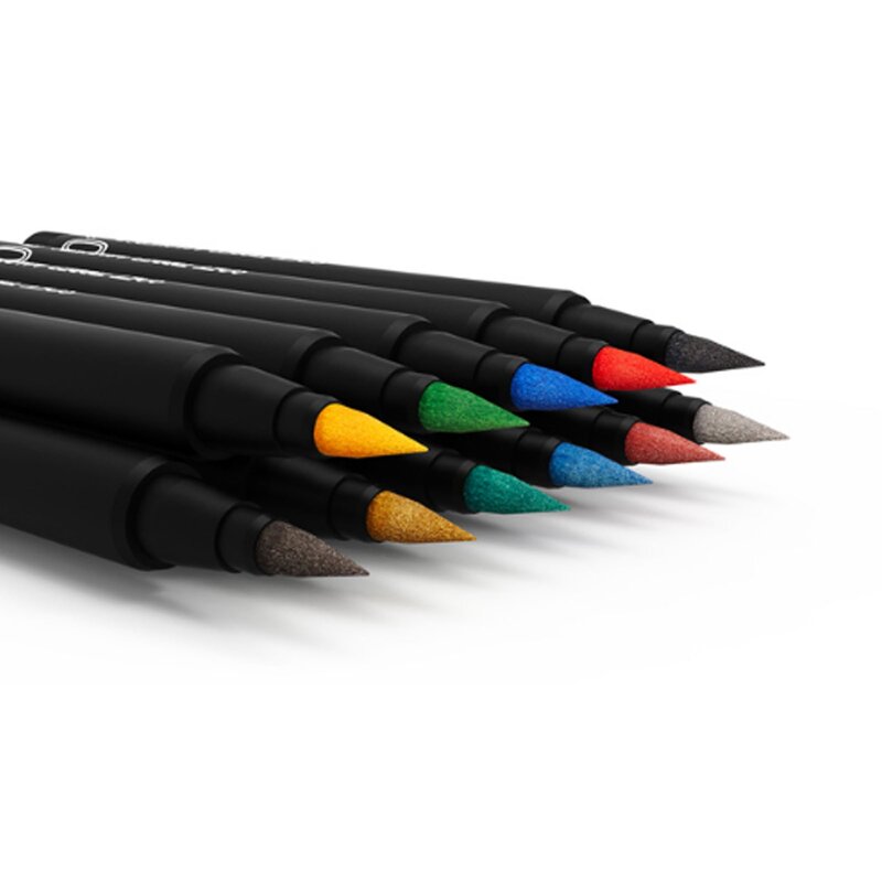 DSPIAE Weiche Gekippt Marker 11 Farben Pinsel Pen-Set Farbe Werkzeug Sets Rot Blau Grün Gelb Schwarz Gelb Grau Gold 11 teile/satz