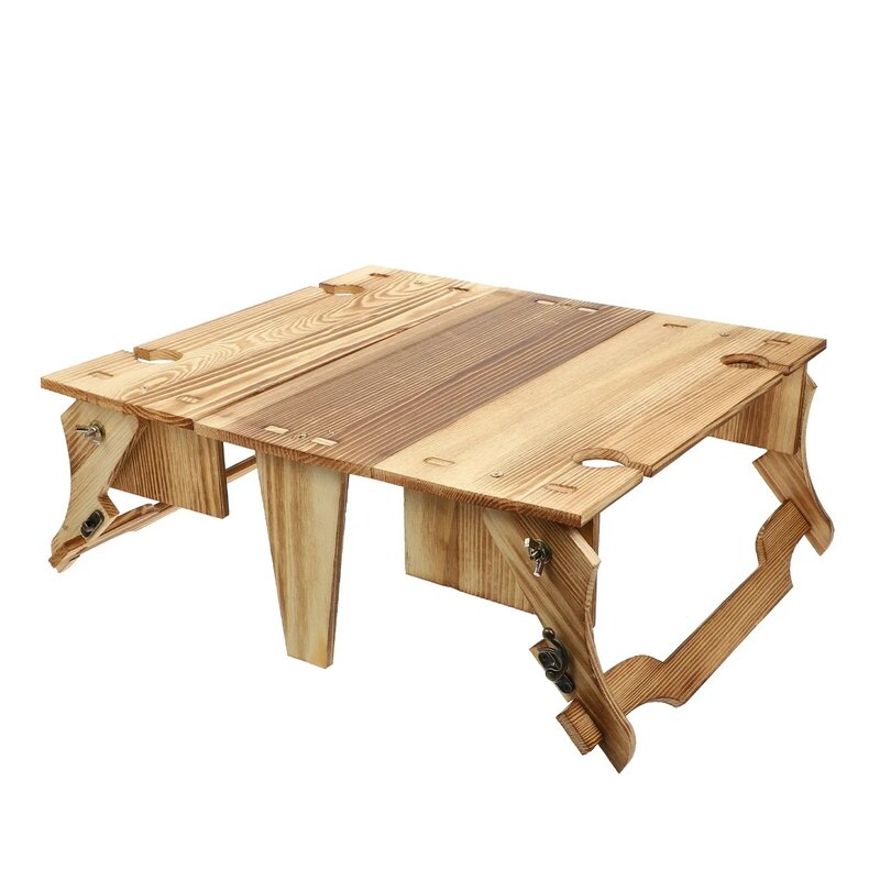 طاولة تنزهة قابلة للطي ، سلة تخزين خشبية ، حامل نظارات قابل للتحويل ، طاولة صغيرة للمنزل ، 2 في 1