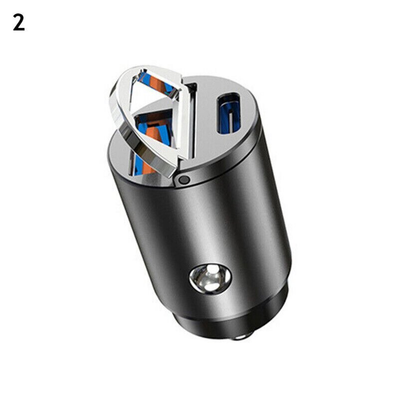 Mini Dual USB Type-C PD Car Phone Charger 30W Fast Charge Adapter Accessories