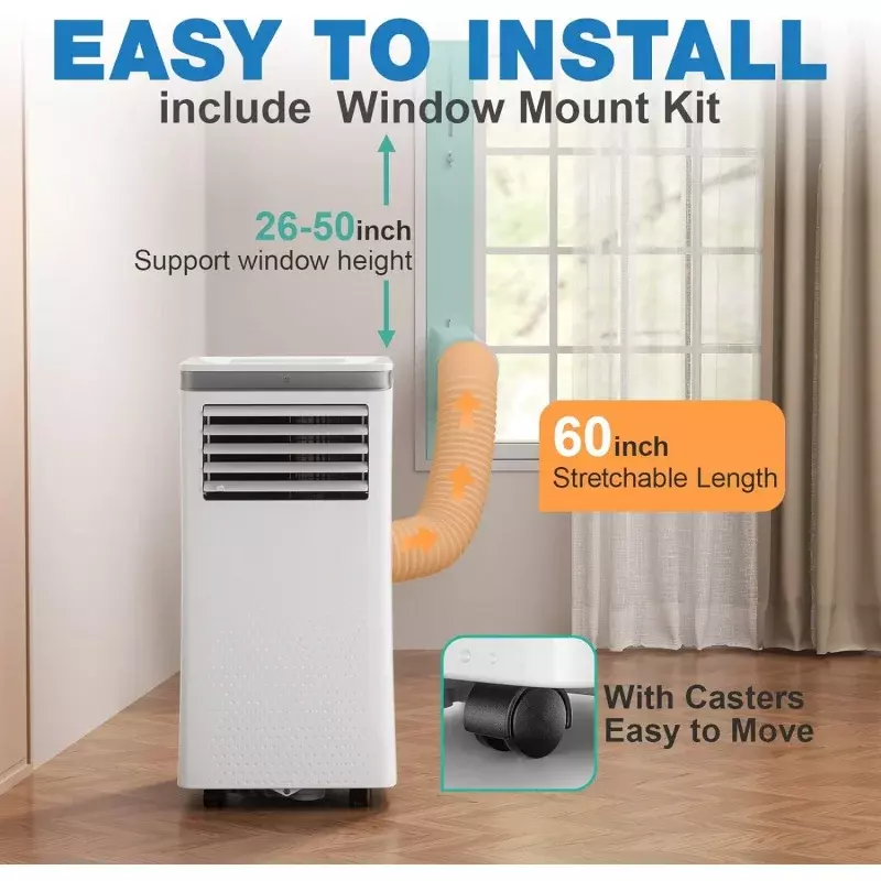 Joy Pebble Portable Air Conditioner 8000 BTU for Small Room,3-in-1 AC Unit with Fan & Dehumidifier Cools 350 sq.ft, Portable