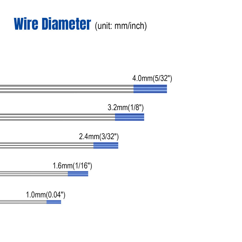Профессиональные вольфрамовые электроды, сварочные прутки TIG 175 мм/7 дюймов 1,0 1,6 2,4 3,2 мм WL20 WT20 WC20 WL15 WZ8 WP WR для низкой температуры