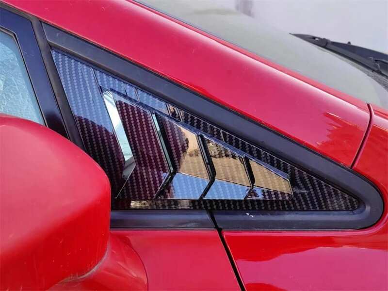 Per Honda Civic Sedan 8th 2006-2010 Car Front Triangle Window Louver Side Shutter Blind Shades Cover Trim Sticker Vent Carbon