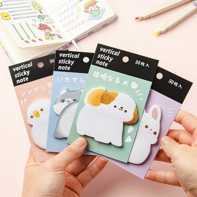 Cute Sticky Notes, Posted Memo Pad, Bookmarks Ins Cartoon Notepad, Material Escolar Animal