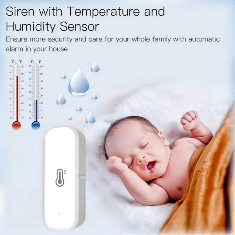 ZigBee Tuya Sensor suhu & kelembaban, Monitor pengontrol higrometer kontrol aplikasi kehidupan pintar kompatibel dengan Alexa Google