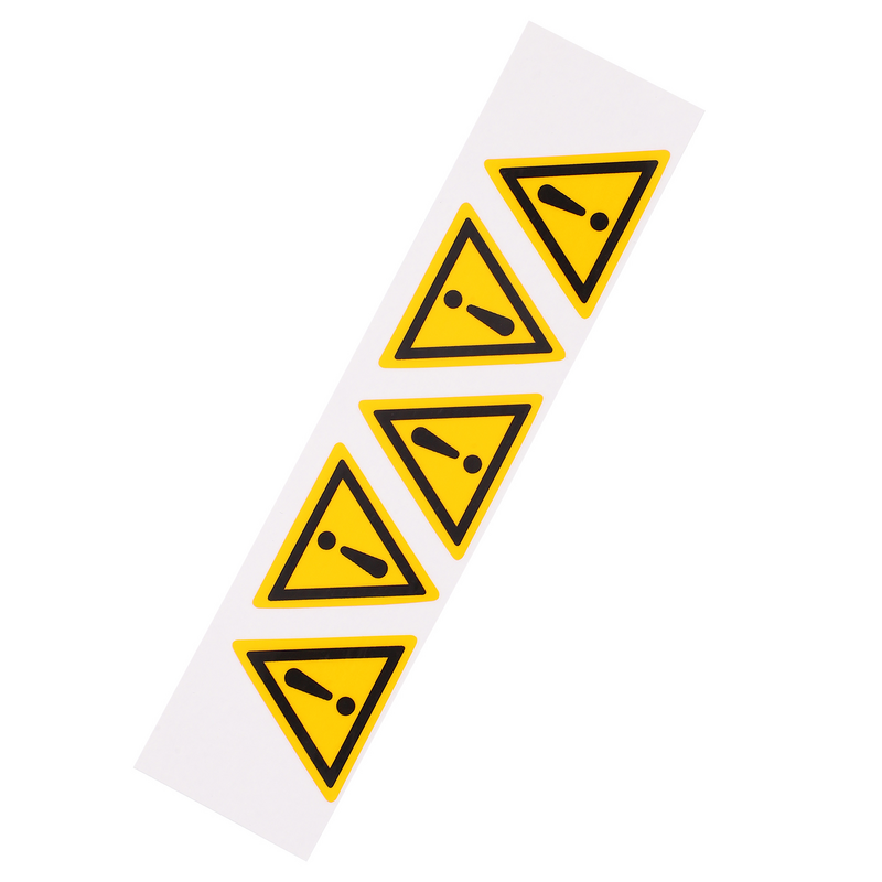 Pegatina de uñas de 5 piezas, señal de exclamación de peligro, señal autoadhesiva de advertencia, triángulo para letreros