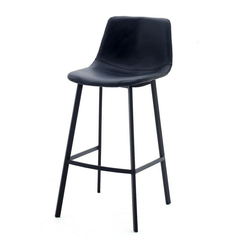 Oświetlenie w stylu nordyckim luksusowe powrót skórzane krzesło barowe domu nowoczesne proste żelaza sztuki wysoki stołek Internet celebrity ins cafe bar krzesło