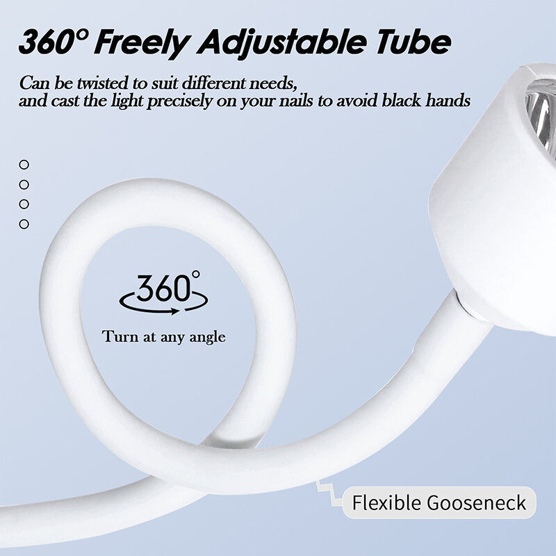 Mini secador de uñas portátil, lámpara UV LED USB, 6W, brazo de rotación de 360 °, luz de uñas de Gel rápida para bricolaje, hogar, salón de manicura